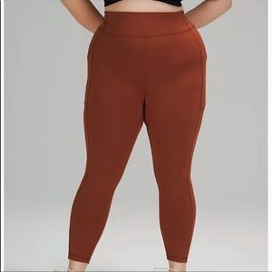 Lululemon Invigorate HR Tight 25” Terracotta Sz 18 NEW